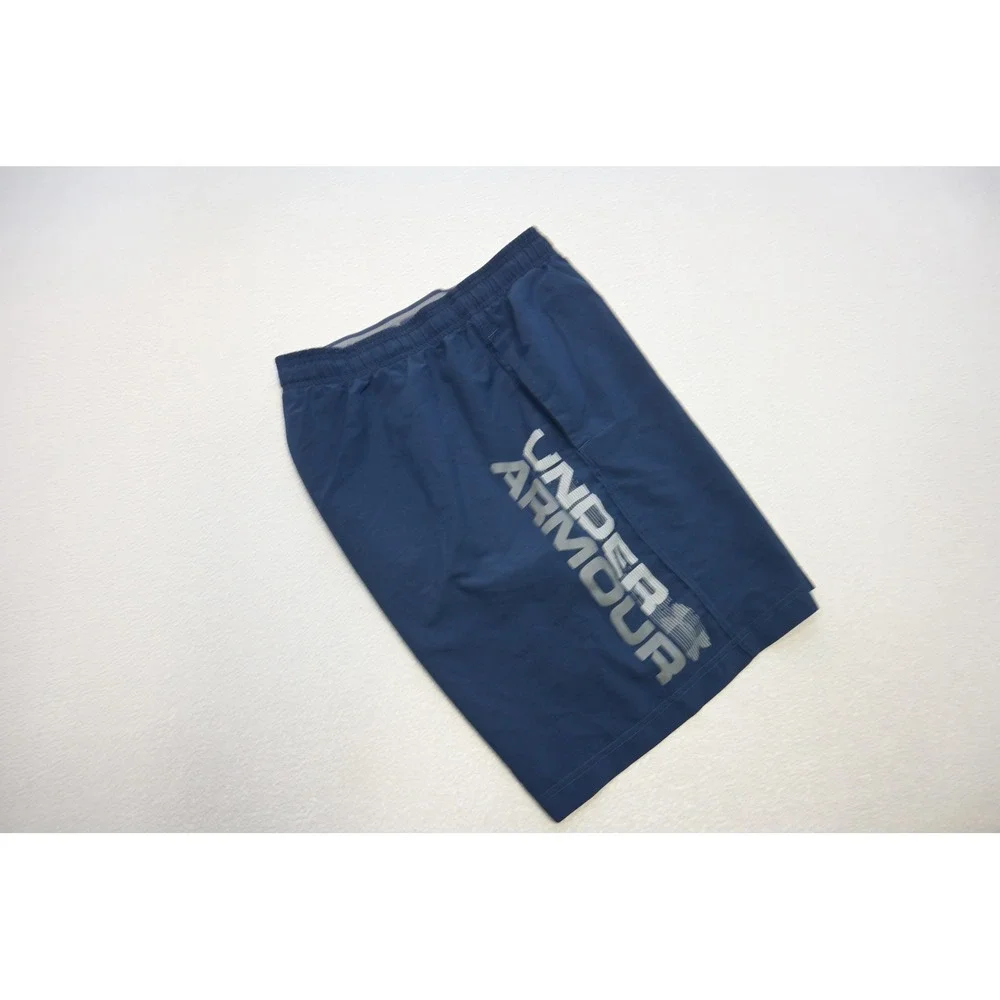 Under Armour HeatGear Athletic Shorts Mens Large Blue Good Graphic Loose Fit